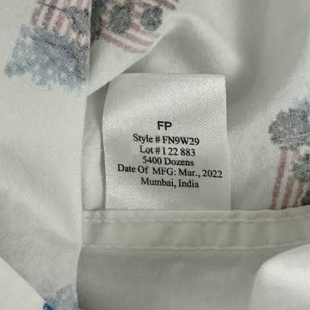 Free Planet Flag Print Button Up Shirt Small Americana Cotton‎ Summer Coastal - Picture 9 of 11